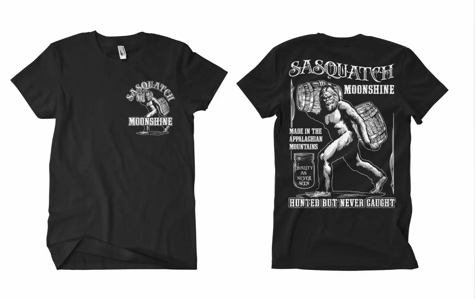 

Sasquatch Moonshine Express. Vintage Rebel Whiskey Rockabilly T-Shirt. Summer Cotton Short Sleeve O-Neck Mens T Shirt New S-3XL