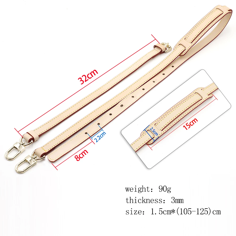 Luxury Cowhide Shoulder Bag Strap Long Adjustable Real Leather Crossbody Strap Black Beige Color Female Bag Belt Accessories