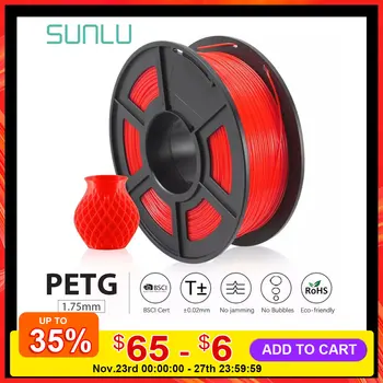 

SUNLU PETG 3D Printer Filament 1.75mm 100% No Bubble PETG 3D Filament Tolerance+/-0.02mm Good For Print Pedant Lamshape 1KG