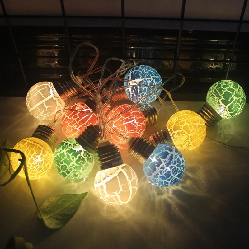 

1.5/3/6m 10/20/40 Light Led Crack Nut Small Balls Decoration String Lights Decoration Lamp for Festival Christmas (plugged In)