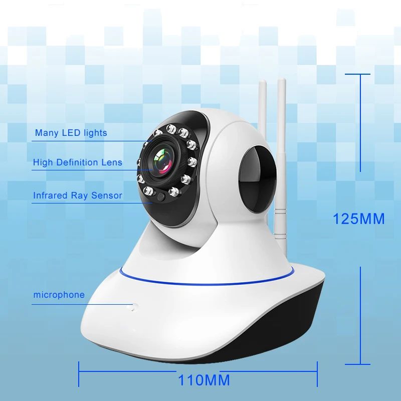 720P 1080P 3MP ip-камера 360 беспроводная Wifi домашняя камера видеонаблюдения ночного видения CCTV монитор H.264 CMOS Прямая