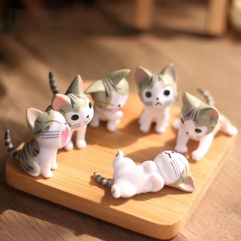 6 шт. миниатюрная Статуэтка для кошек террариума и сыра, миниатюрные фигурки для сада, миниатюрные фигурки для украшения сада, миниатюрные фигурки-феи