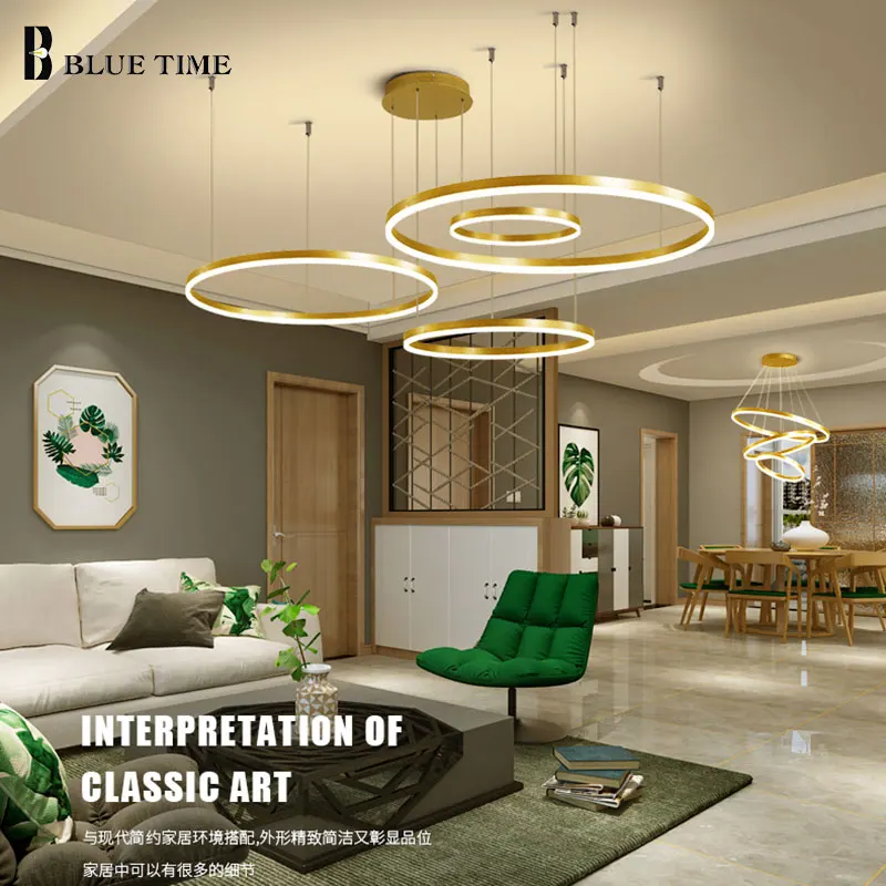 Fashion Modern Led Chandelier Circel Rings Ceiling Chandelier Lighting For Living room Dining room Hotel Lighting Fixtures Lamps