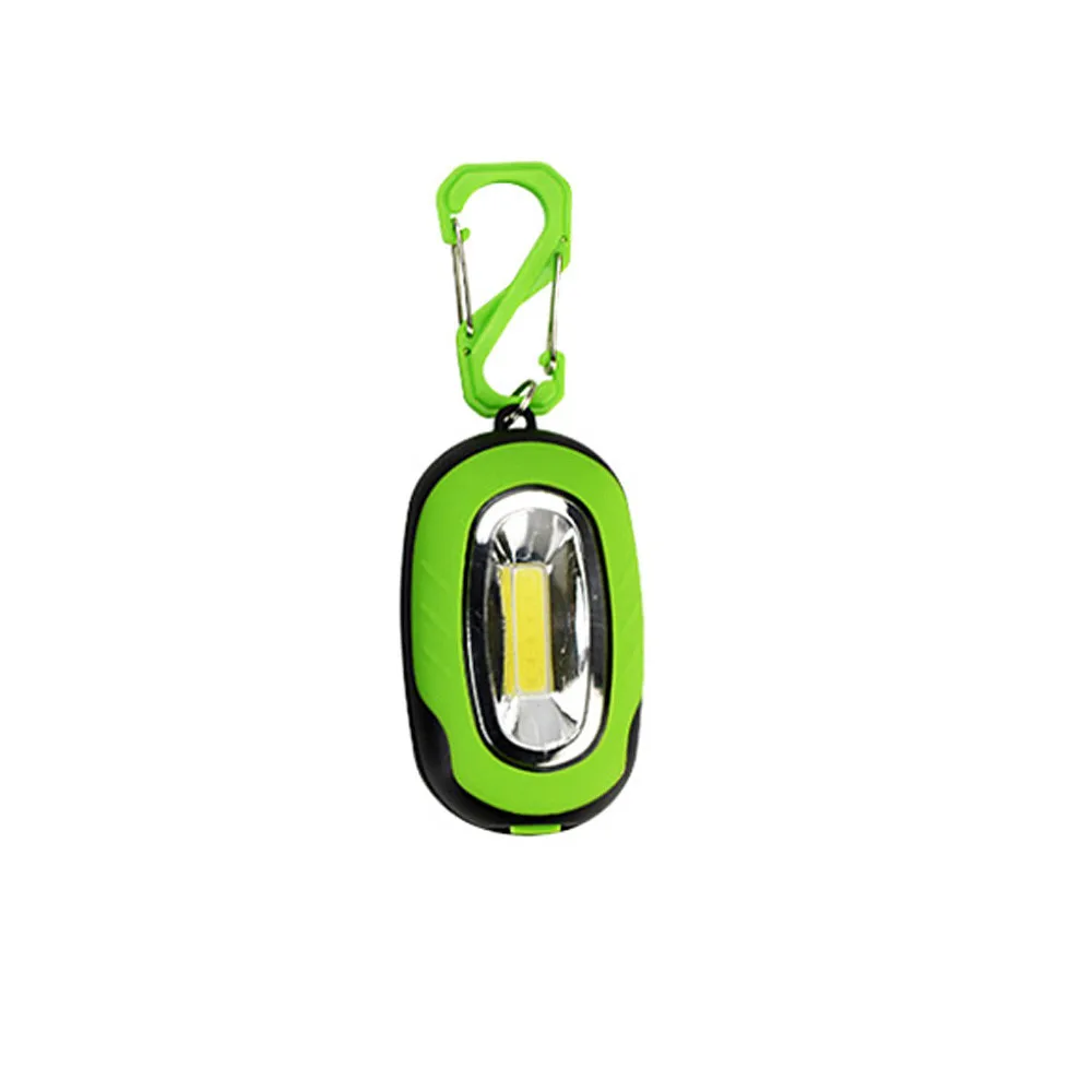 1Pcs Portable Mini COB LED Keychain Flashlight Key Chain Keyring Torch Light Lamp with Carabiner for camping hiking fishing 1024