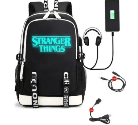 as pictures Stranger Thing рюкзак для школьников зарядка через usb Повседневное сумка для мальчиков и девочек, однотонная одежда большой Ёмкость мир динозавров юрского периода школьная сумка - Цвет: as pictures