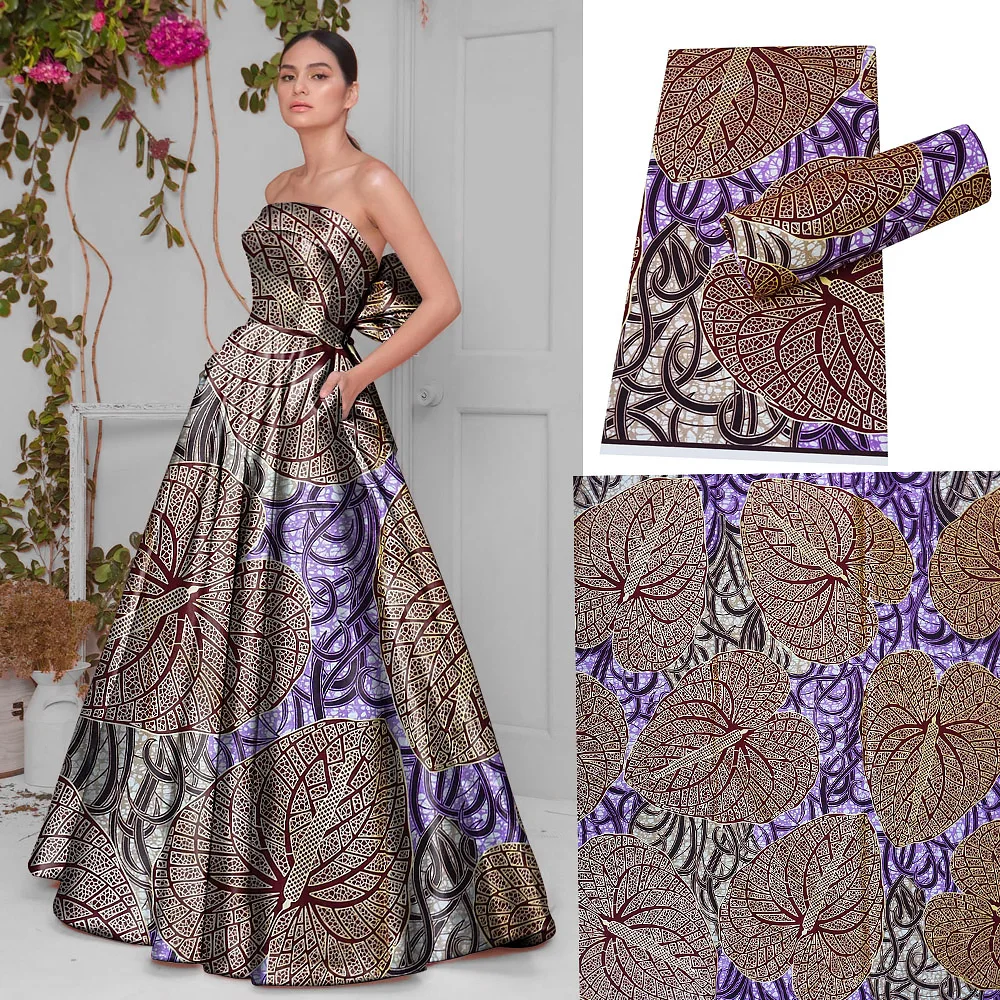 African Wax Tissus Real Wax 6 Yards 2021 Wax High Quality Ankara Fabric Wax Print For Sewing Dress 100% Cotton