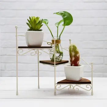 

Mini Iron Art 3 Layers Flower Stand for Home Desktop Succulent Plants Pot Display Flower Shelf Storage Flower Pot Shelf