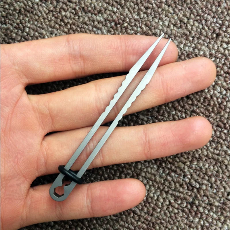 

1PCS Portable Titanium Tweezers Clip Pick Up Clamping EDC Multipurpose Gadget Tweezers Outdoor Camping M