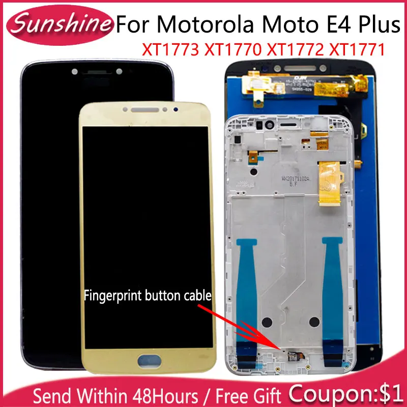 ЖК дисплей для Motorola Moto E4 Plus 5 дюйма с рамкой в сборе XT1773 XT1770 XT1772 XT1771 MOTO Plus|Экраны