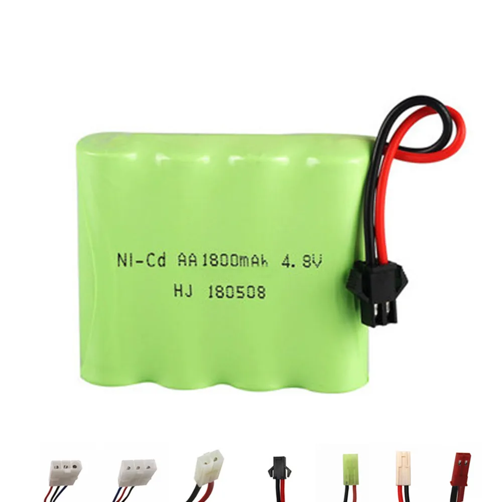 Красный 4,8 v 1800mah NICD аккумулятор+ зарядное устройство набор для радиоуправляемых игрушек машинки танки роботы пушки 4* AA 4,8 v перезаряжаемый аккумулятор для радиоуправляемой лодки - Цвет: Красный