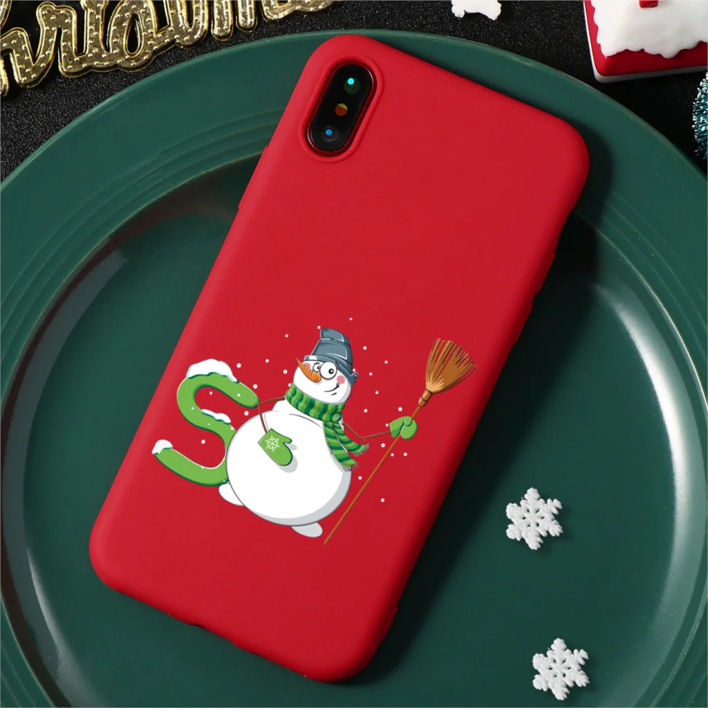 Merry Christmas, Матовые чехлы для телефонов, чехол для iPhone X, 7, 8 Plus, 6, 6 S, 5, 5S, SE, XS Max, XR, Мягкая силиконовая задняя крышка из ТПУ, новогодний чехол