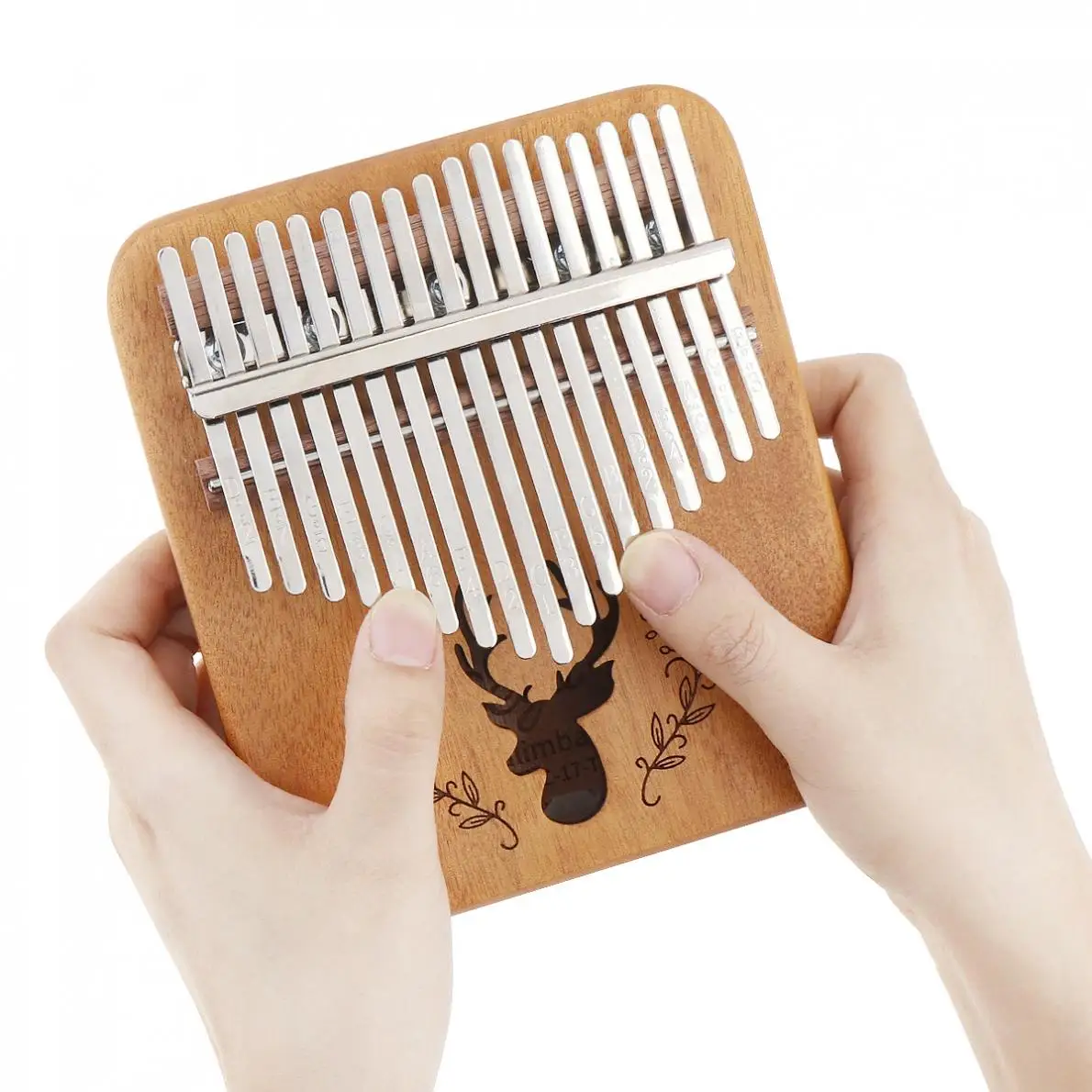 Большой палец пианино мини 17 ключ из красного дерева калимба одноплатный олень звуковое отверстие большой палец пианино клавиатура инструмент с тюнинг молоток