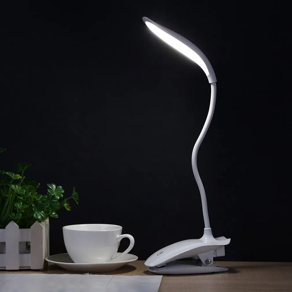 USB Bed Reading Book Night Light LED Table Lamp Students Reading Desk Clip Eye Care Protective Reading Clip Light Lamp