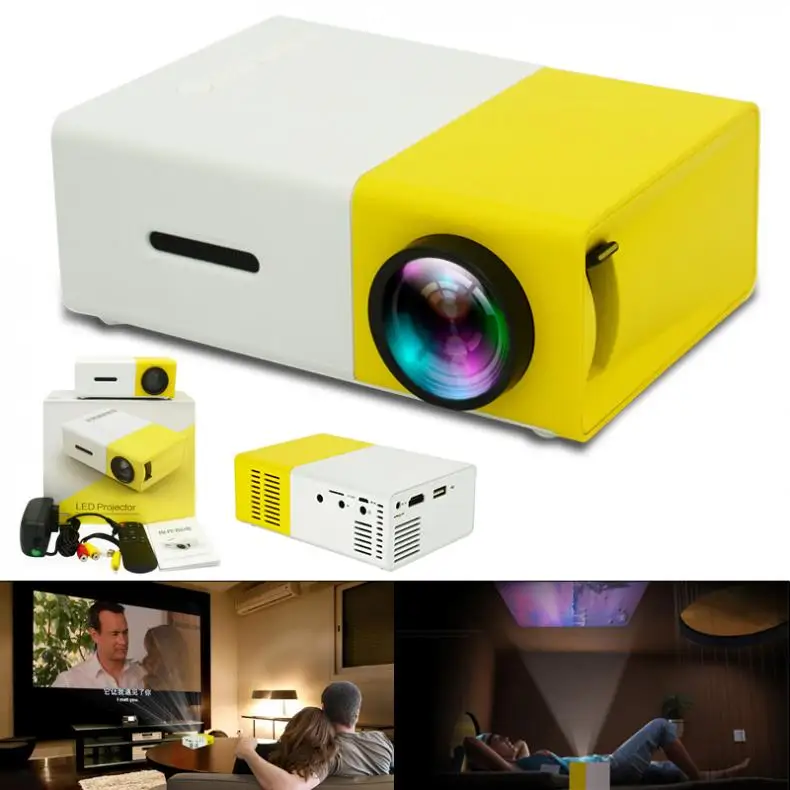 

YG300 Universal 60 Inch HD Battery Operated Portable Mini LED Pocket Projector for Home and Entertainment