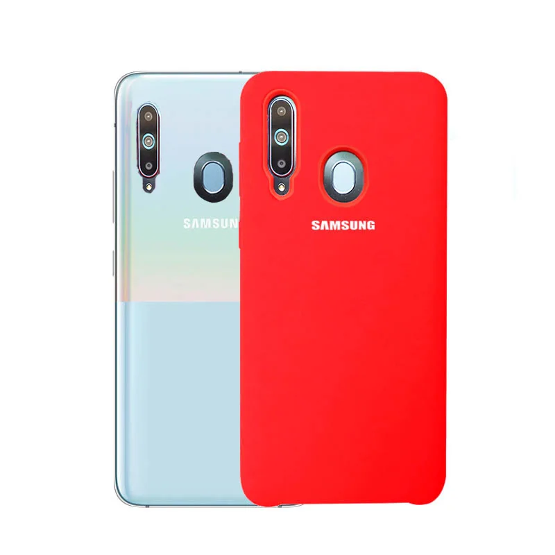 Чехол на самсунг а50 Samsung A50 Чехол жидкий силикон защиты samsung Galaxy A70 A50 A30 A10 A3 A6 плюс A9 A7 чехол для Galaxy A50 крышка - Цвет: Red