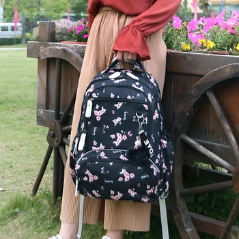 

Large School Bag Cute Student School Backpack Printed Waterproof Backpack Primary School Book Bags for Teenage Girls Kids Cherry