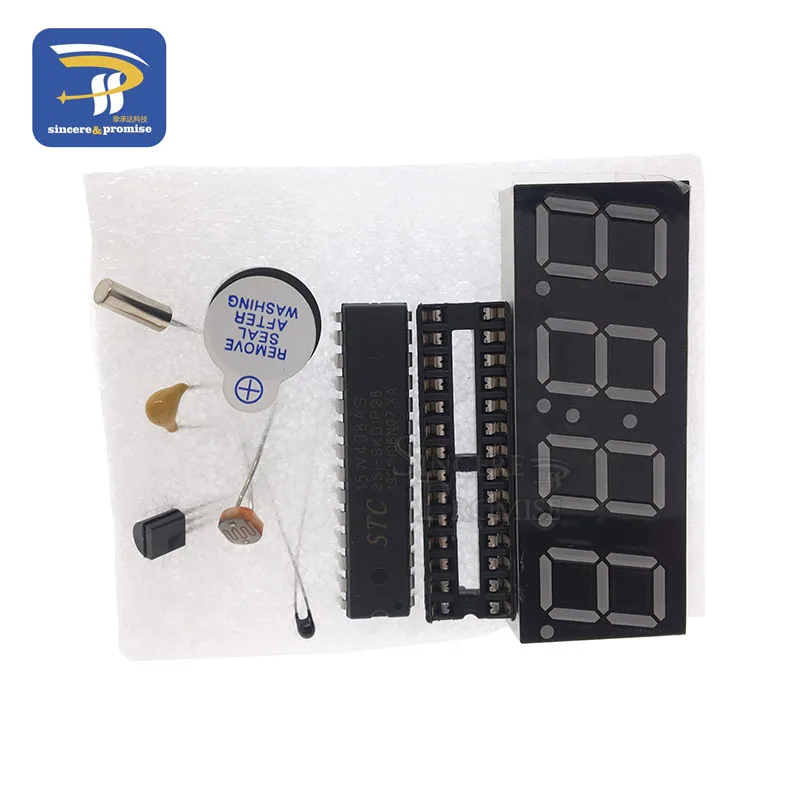 Вращающийся светодиодный дисплей будильник электронные часы DIY Kit светильник контроль температуры DS1302 C8051 MCU Электронный модуль STC15W408AS