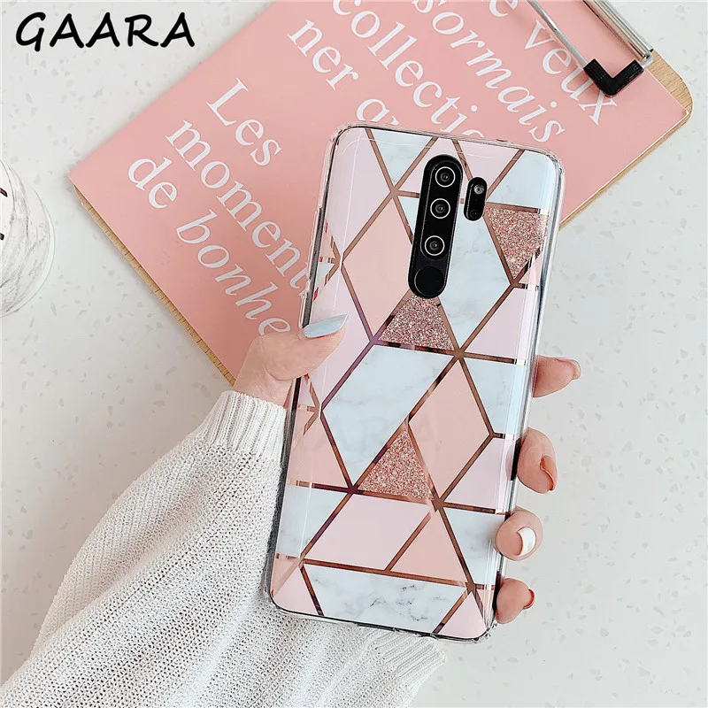 Покрытие геометрический мраморный чехол для Xiaomi Redmi Note 5 6 7 8 Pro Чехол для Xiaomi Redmi Note 5 6 7 8 чехол для телефона мягкий силиконовый etui - Цвет: C