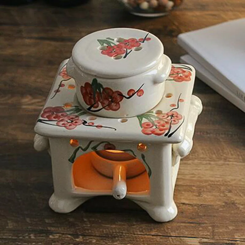 Home Living Room Indoor Oil Incense Burner Candle Holder Big Ceramic