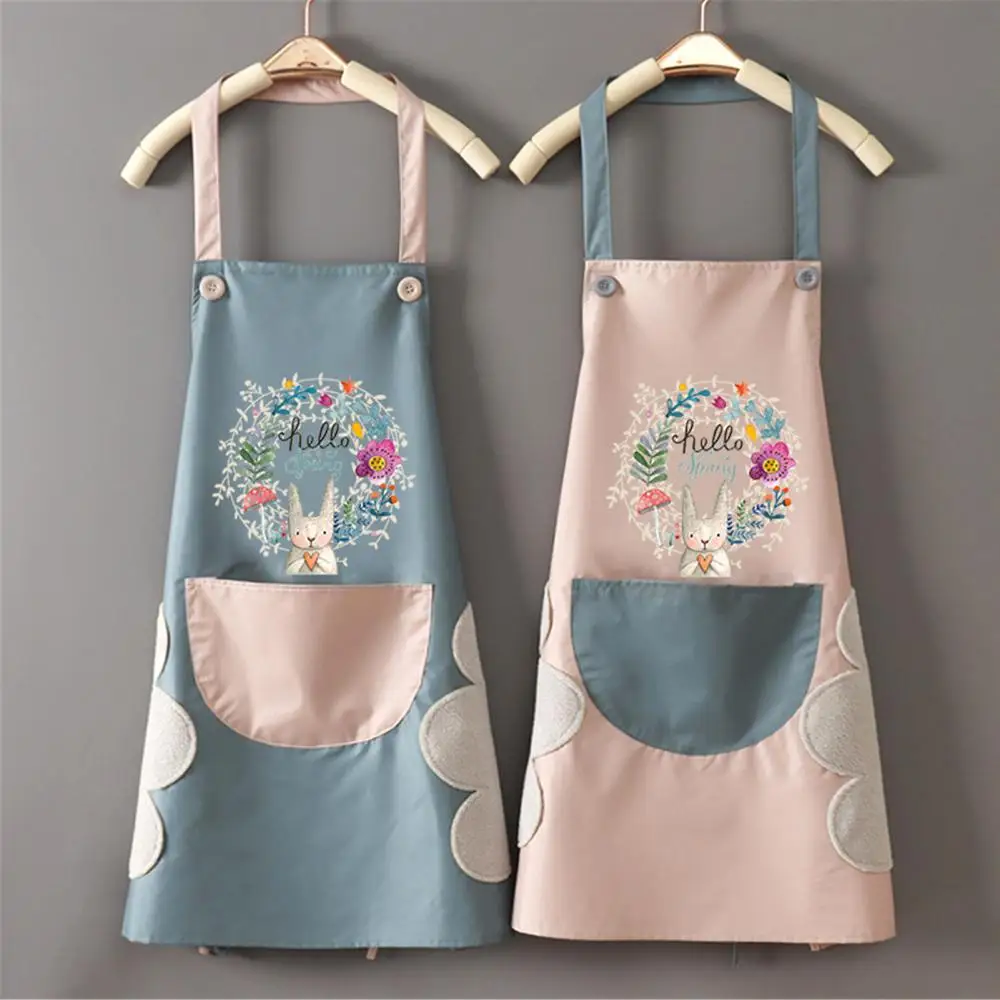 Apron Sleeveless Wipe Hand Cartoon Rabbit Women Apron Kitchen