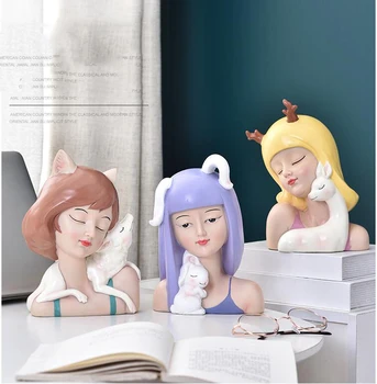 

EUROPEAN CUTE CHARACTER RESIN GIRL ORNAMENTS HOME LIVINGROOM TABLE FIGURINES CRAFTS HOTEL OFFICE DESKTOP FURNISHING DECORATION