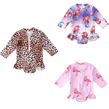 

2020 Summer Kids One Pieces Swimsuit 1-6Y Toddler Newborn Baby Girls Cartoon Printed Bikini Swimming Set Bathing Suit Beachwear