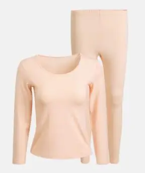 Xiaomi basis Comfortable underwear set Cotton smith Silky soft Bottoming clothes Warm autumn clothes long pants - Цвет: woman pink  M