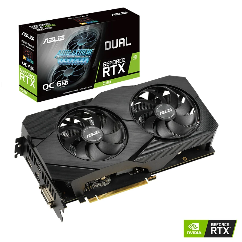 ASUS DUAL-RTX2060-O6G-EVO Desktop PC Game graphics Card 2060 6G Support 4 screen output