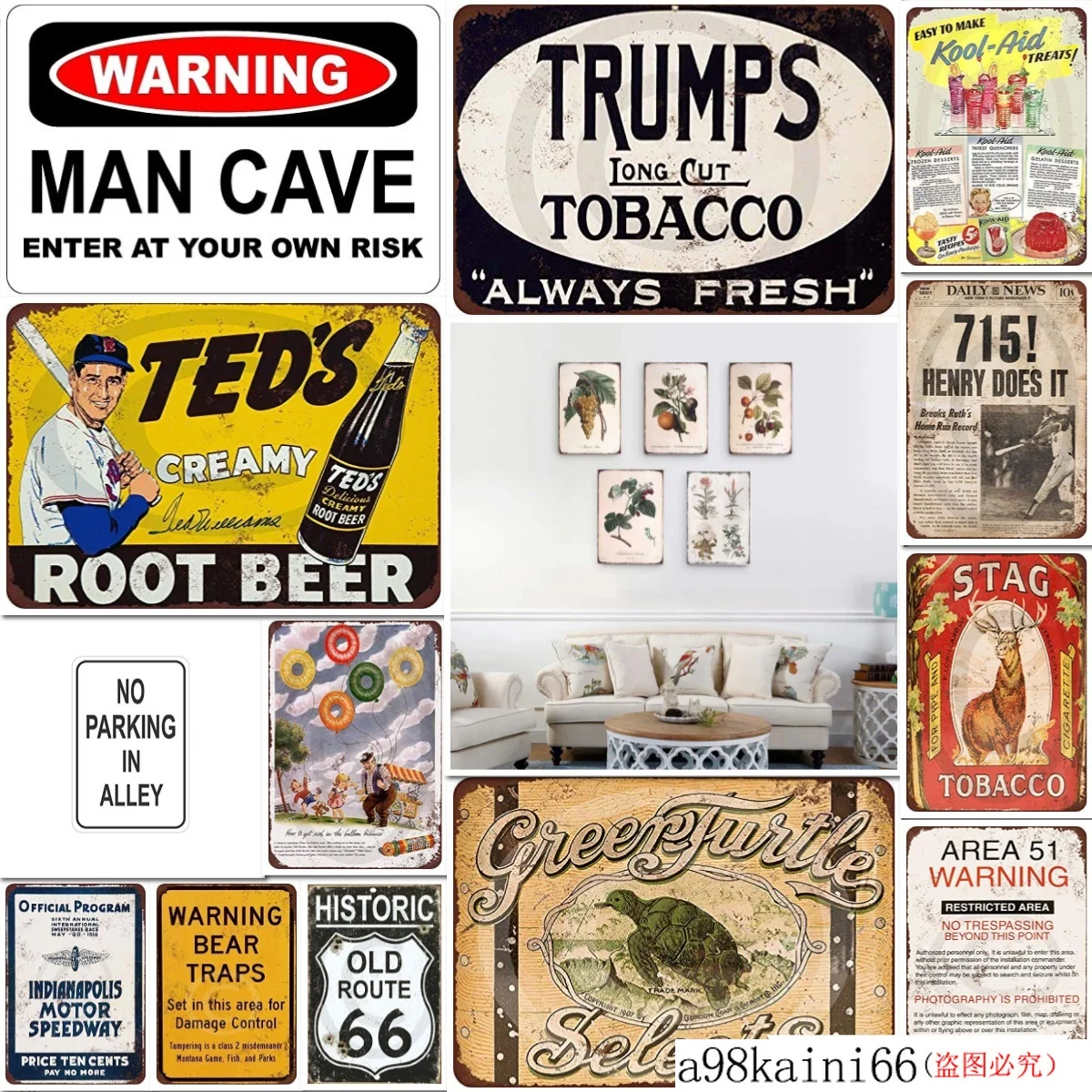 New Tin Sign Trump's Long Cut Tobacco Vintage Look Aluminum Metal 8x12 InchesBar Pub Home Wall Decor Retro Art Poster | Дом и сад