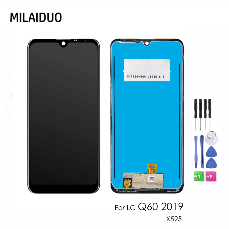 

LCD Display For LG Q Series Q60 2019 X525 LM-X525ZA LM-X525ZAW LM-X525HA LCD Touch Screen Digitizer Assembly Black with Frame