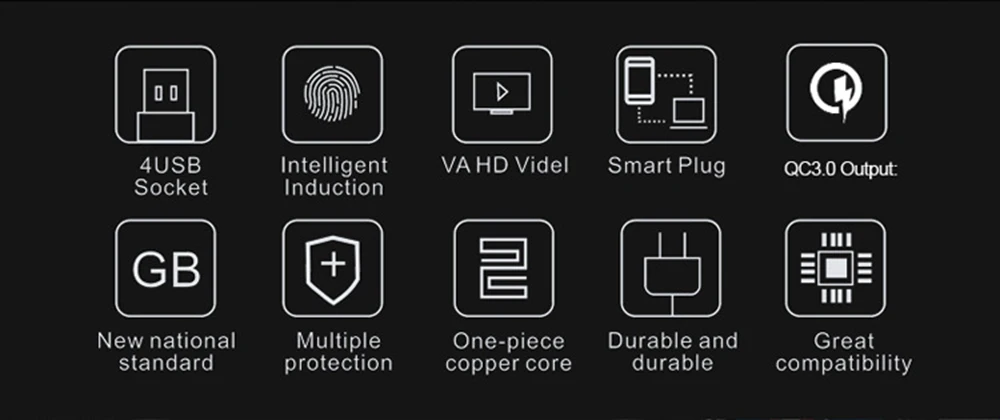 Сетевой фильтр, сетевой фильтр, 4 USB розетки переменного тока, штепсельная розетка США с USB 4 портами QC3.0, быстрая зарядная станция, 6 футов/1,8 м, удлинитель