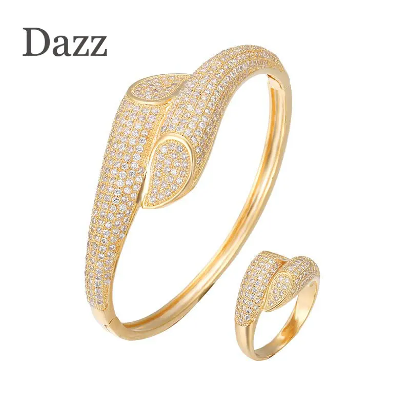 Dazz, роскошный Дубай, золотой цвет, браслет геометрический, кольцо, ювелирный набор, для свадебной вечеринки, женское индийское платье невесты, аксессуары для рук, подарок