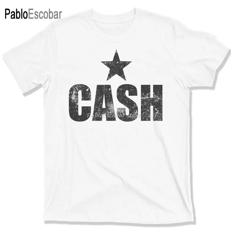 Johnny Cash T-Shirt Outlaw da Uomo in Nero 