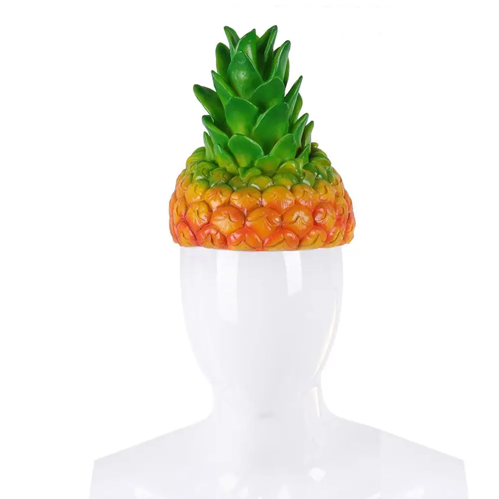 

DishyKooker Party Silicone Simulation Pineapple Cap Head Cover Role Playing Hat Performance Prop for Halloween Carnival Party