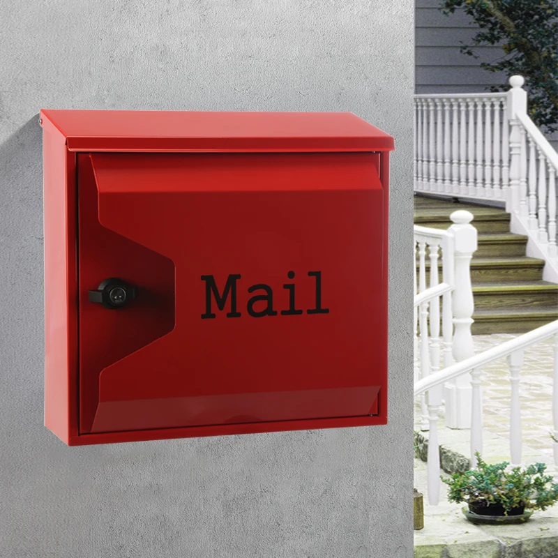 Retro Classic Rainproof Villas Mailbox Outdoor Lockable Wall Mount