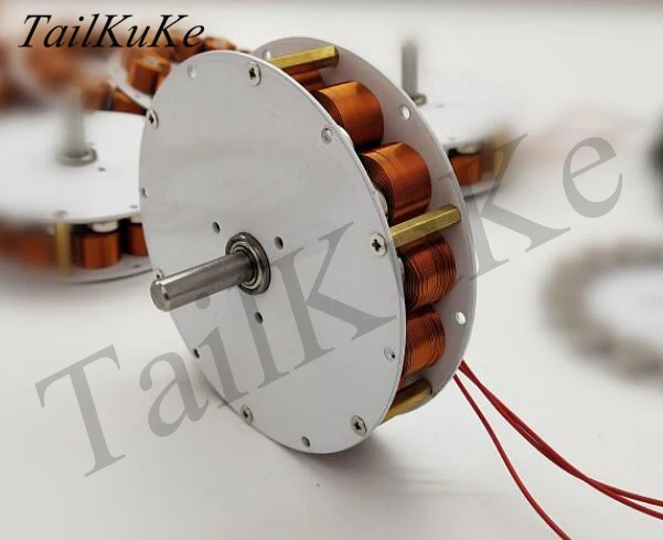 US $75.33 80w100w Mini Disc Generator Iron Core Generator Strong Magnetic Low Speed MultiPole ThreePhase Ac Generator
