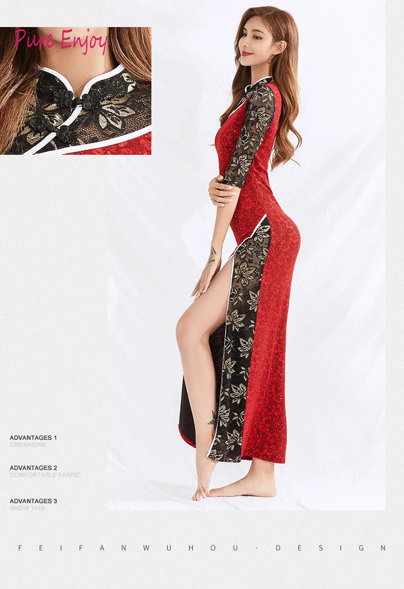 Lady Master Belly Dance Dress Девушки танец живота Одежда Танцевальное платье Танцоры Модные платья Cheongsam - Цвет: Красный