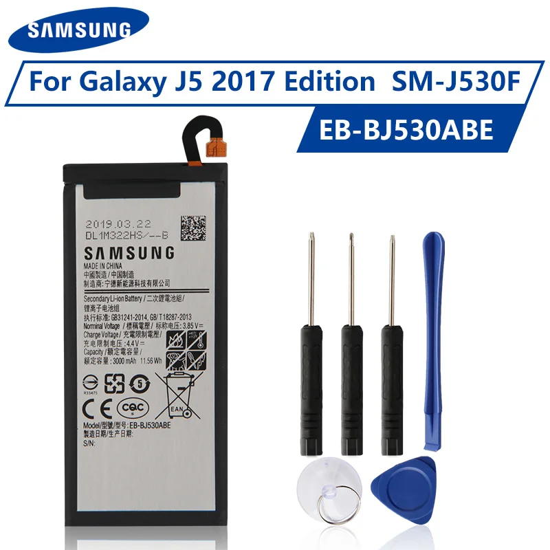 Оригинальный EB BJ530ABE батареи Samsung для Galaxy 2017 Edition J5 J530G SM J530F 3000mAh|Аккумуляторы