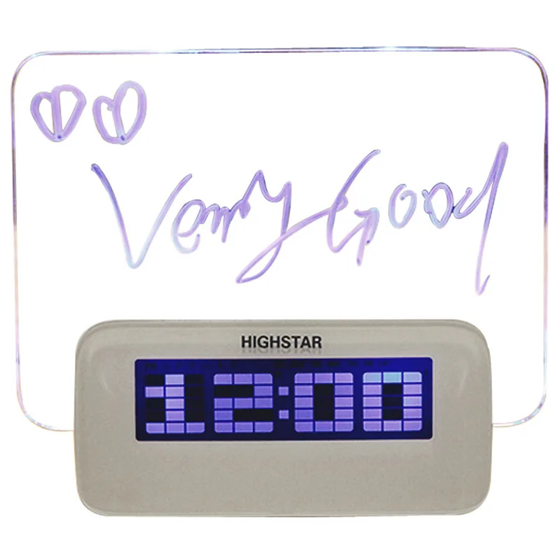 

Message Board Alarm Clock Smart Modren Simple Fluorescent Clocks Bedside Wake Up Digital Led Creative Desktop Ornaments Gift B