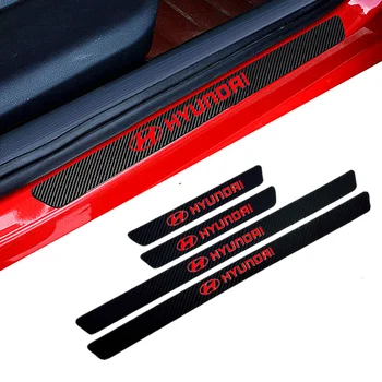 

4PCS Car Styling Carbon Fiber Door Sill Protector Stickers For Solaris ix35 i20 i30 i40 HYUNDAI Tucson CRETA Santa Car Styling