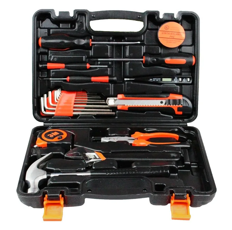 

19 Pcs Hand Tool Set Car Home Dual-purpose Manual Maintenance Tool Hardware Combination with Plastic Toolbox