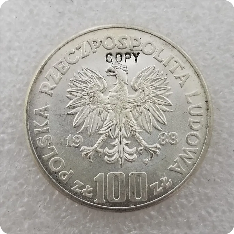 1983 Польша 100 злотых монет имитация 100-франковой монеты UNC памятные монеты-копии монет медаль коллекционные монеты
