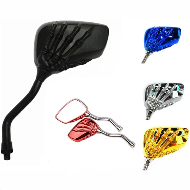 Screw Thread Rear View Side Mirror Motorcycle Motorbike Rearview Mirror Red