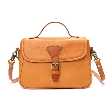 

Vintage Retro Authentic Cowskin Female Satchel Messenger Bag Genuine Leather Women Single Cross Shoulder Bag Lady Small Handbag