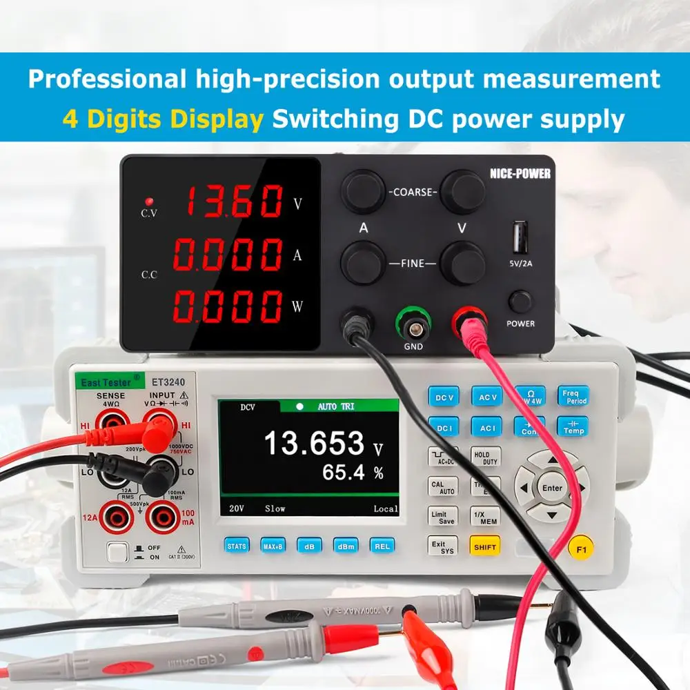 IVYTECH 120V 3A 60V 30V 10A 5A Adjustable Switching DC Lab Bench Power Supply LCD Screen Digital Regulated Modul Laboratory-4
