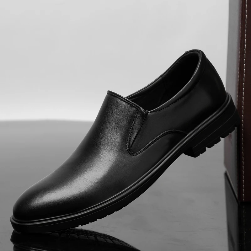 

Genuine leather business casual shoes outdoor mens cowhide mens loafers moccasins fashion High Quality slip on Men Dress Shoes 4