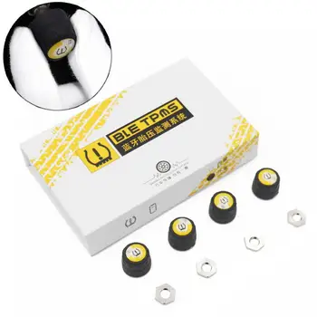 

4pcs Smart Car TPMS Bluetooth 4.0 Tyre Tire Pressure Monitoring System APP Display External Sensors Support Android IOS