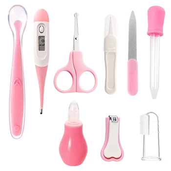 

9 Piece Set Baby Nail Care Set Baby Safe Nasal Aspirator Children's Supplies
