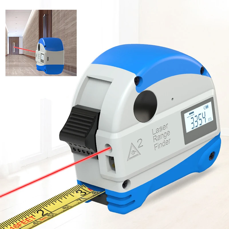

2 in 1 Multifunctional Laser Range Tape Measure Electronic Digital Display Measuring Tape Millimeter Measurement 5M 30M