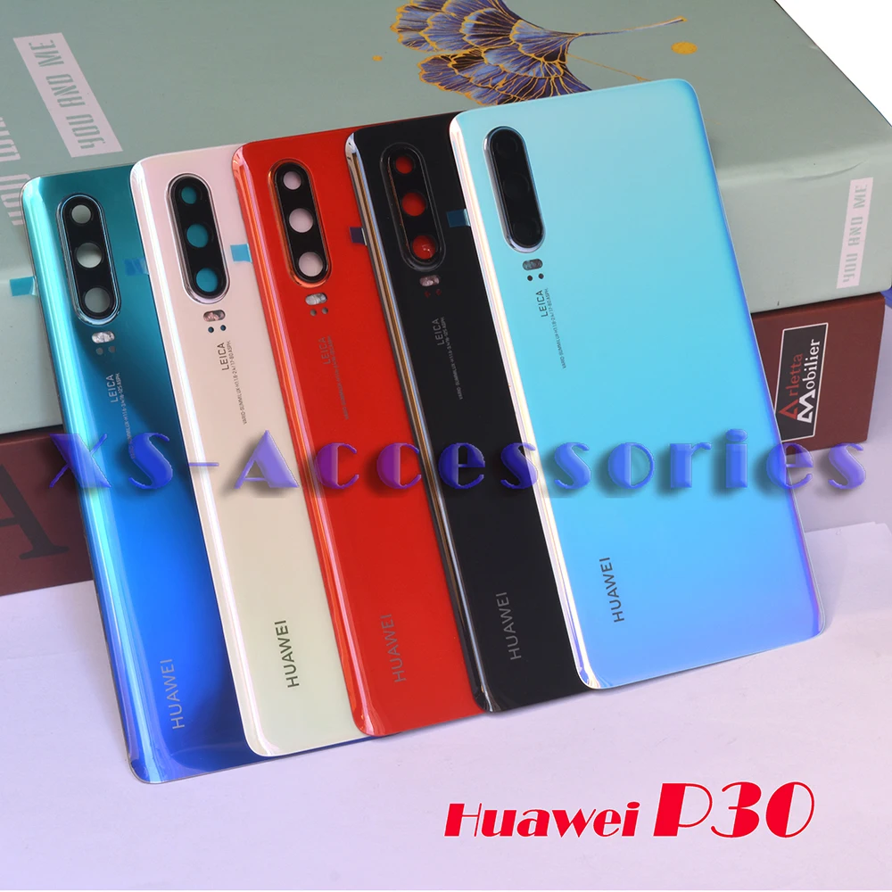 Задняя крышка для huawei P30 задняя крышка стеклянная батарея с объективом камеры Замена для huawei P30 Задняя крышка батареи